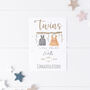 Twins Congratulations New Baby Card, thumbnail 4 of 6