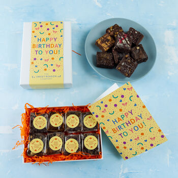 'Happy Birthday Confetti' Vegan Luxury Brownie Gift, 2 of 4