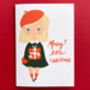 Personalised Little Girl Christmas Greetings Card, thumbnail 3 of 7