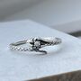 925 Sterling Silver Serpent Snake Moonstone Ring, thumbnail 1 of 10