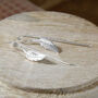 Sterling Silver Feather And Bar Drop Earrings, thumbnail 3 of 5