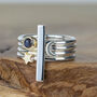 4mm Labradorite Silver And 9ct Gold Stackable Ring, thumbnail 3 of 9