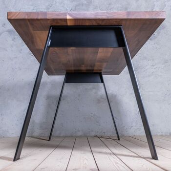 Albert Stripe And A Shaped Legs Walnut Table, 4 of 4