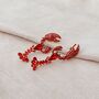 Rhinestone Lobster Earrings, thumbnail 4 of 6