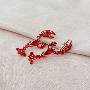 Rhinestone Lobster Earrings, 4 of 6