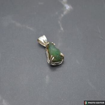 Raw Emerald Pendant Necklace, 10 of 12