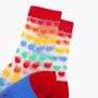 Rainbow Love Hearts Combed Cotton Sheer Pop Socks, thumbnail 2 of 4