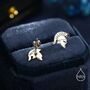 Sterling Silver Spartan Helmet Stud Earrings, thumbnail 4 of 12