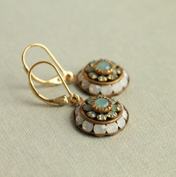 Vintage Art Deco Turquoise Opal Earrings, 5 of 8