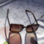 Front Lens Rectangle Thick Frame Sunglasses In Tortoise Shell, thumbnail 3 of 3