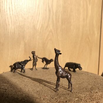 Miniature Bronze Giraffe Sculpture 8th Anniversary Gift, 4 of 12