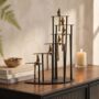 Abstract Seated Figures Brass And Black Decorative Art, thumbnail 1 of 6