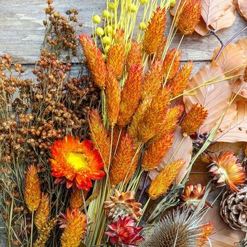 Autumn Dried Flower And Foliage Wreath Kit, 9 of 12