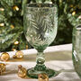 Set Of Four Laurier Green Wine Goblets, thumbnail 3 of 5