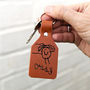Personalised Leather Child's Drawing Key Ring, thumbnail 2 of 3