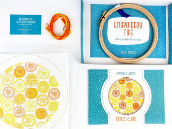Oranges And Lemons Embroidery Kit, 4 of 6