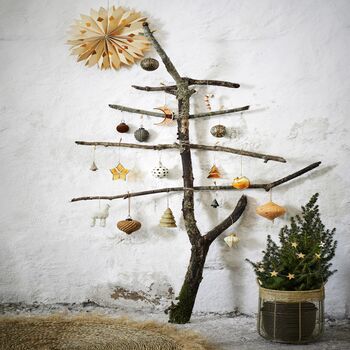 Handmade Paper Pulp Christmas Baubles Set Of Three, 2 of 2