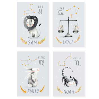 Personalised Star Sign Illustrated Print, 5 of 12