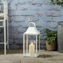 45cm Outdoor White Metal Tru Glow® Candle Lantern, thumbnail 1 of 2