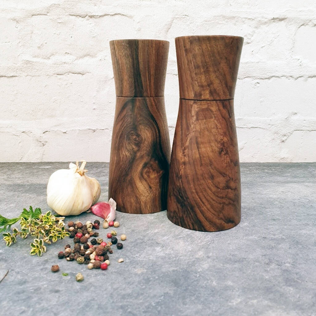 Handmade English Black Walnut Salt Or Pepper Mills By The Natural Wood