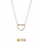 Plain Heart Necklace Rose Or Gold Plated 925 Silver, thumbnail 1 of 9