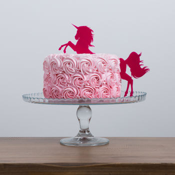 Unicorn Cake Topper Decoration Two Part Set, 3 of 4