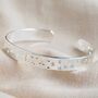 Open Moon And Stars Bangle Silver Plated, thumbnail 3 of 4