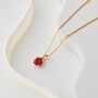 Ruby Red Swarovski Crystal Single Stone Necklace, thumbnail 5 of 7