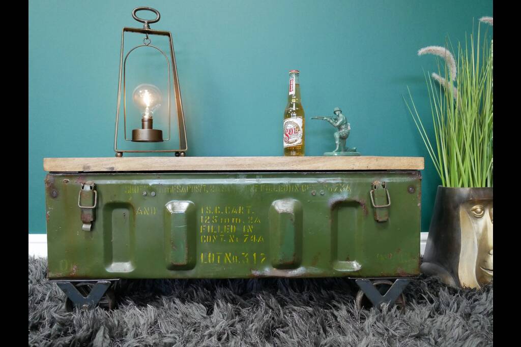Industrial Military Style Side Table