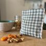 Sea Green Check Linen Snack Bag, thumbnail 4 of 5