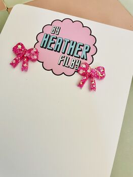 Bow Statement Stud Glitter Earrings, 5 of 10
