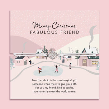 Winter Scene Fabulous Friend Christmas Wreath Bracelet, 2 of 12