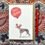 Greyhound Christmas Card Reindog Design, thumbnail 1 of 3