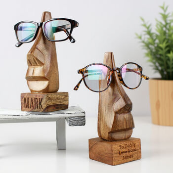 Personalised Wooden Nose Shaped Glasses Holder, 5 of 7