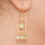 Garnet Gold Plated Silver Rectangle Drop Earrings, thumbnail 8 of 10