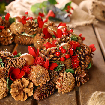 Large Canterbury Wreath Candle Holder Table Centrepiece, 4 of 5