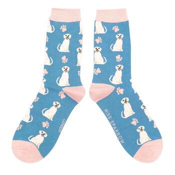 Labrador And Paw Print Bamboo Socks, 2 of 5