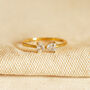 Dainty Bow Ring With Two Hearts, thumbnail 1 of 3