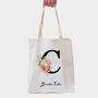 Personalised Floral Initial Tote Bag, thumbnail 2 of 2