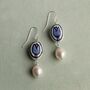 Delft Tulip Earrings With Freshwater Pearl, thumbnail 3 of 7