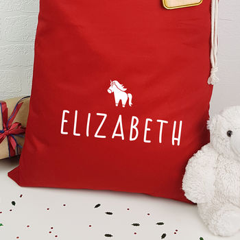 Personalised Santa Sack With Wooden Christmas Gift Tag, 5 of 9