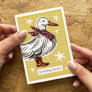 Pink Cowboy Duck Birthday Card, 3 of 4