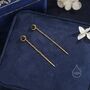 Sterling Silver Genuine Black Onyx Dot Threader Earrings, thumbnail 5 of 10