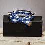 The New Anglesey Blue White Checked Dog Collar Bow Tie, thumbnail 2 of 4