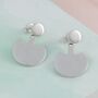Round Sterling Silver Two Way Ear Jackets, thumbnail 3 of 4