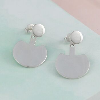 Round Sterling Silver Two Way Ear Jackets, 3 of 4