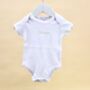 White Embroidered Cotton Babygrow, thumbnail 1 of 5