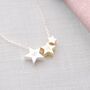 Triple Star Initial Personalised Necklace, thumbnail 2 of 8
