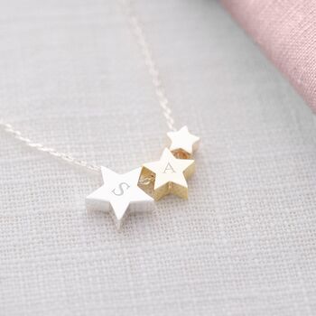 Triple Star Initial Personalised Necklace, 2 of 8