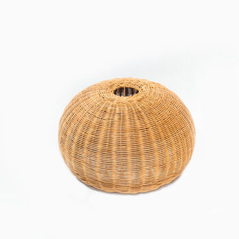 Handwoven Rattan And Steel Pendant Light, 2 of 6